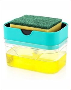 Liquid Soap Dispenser with Sponge Holder Press Type Dishwash Soap Pump