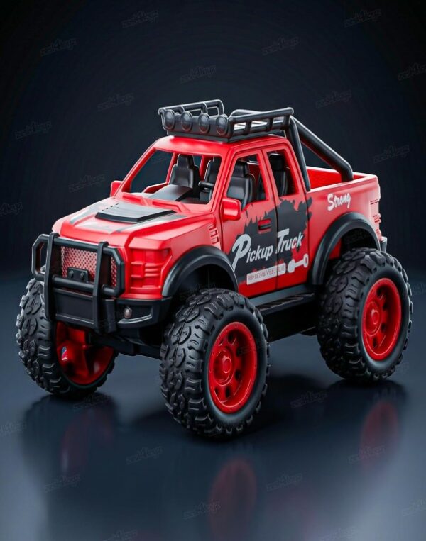 Pickup Truck Toy for Kids Friction Powered Big Wheel Off Road Car Push and Go Vehicle Toy for Kids Assorted