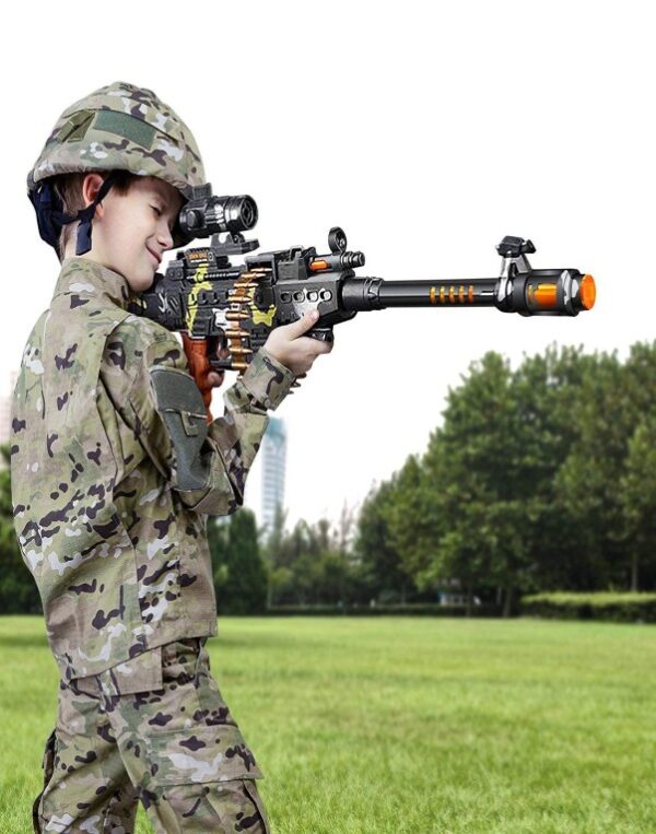 Musical Army Style Toy Gun for Kids Front View