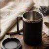 Happy Mug 400 ML Stainless Steel Coffee Mug with Lid