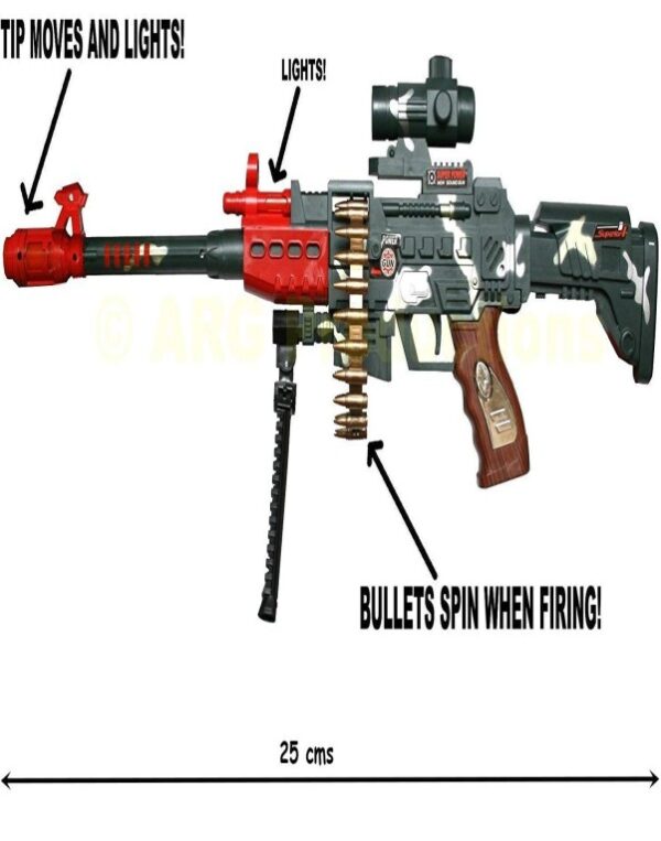 Musical Army Style Toy Gun for Kids Side View